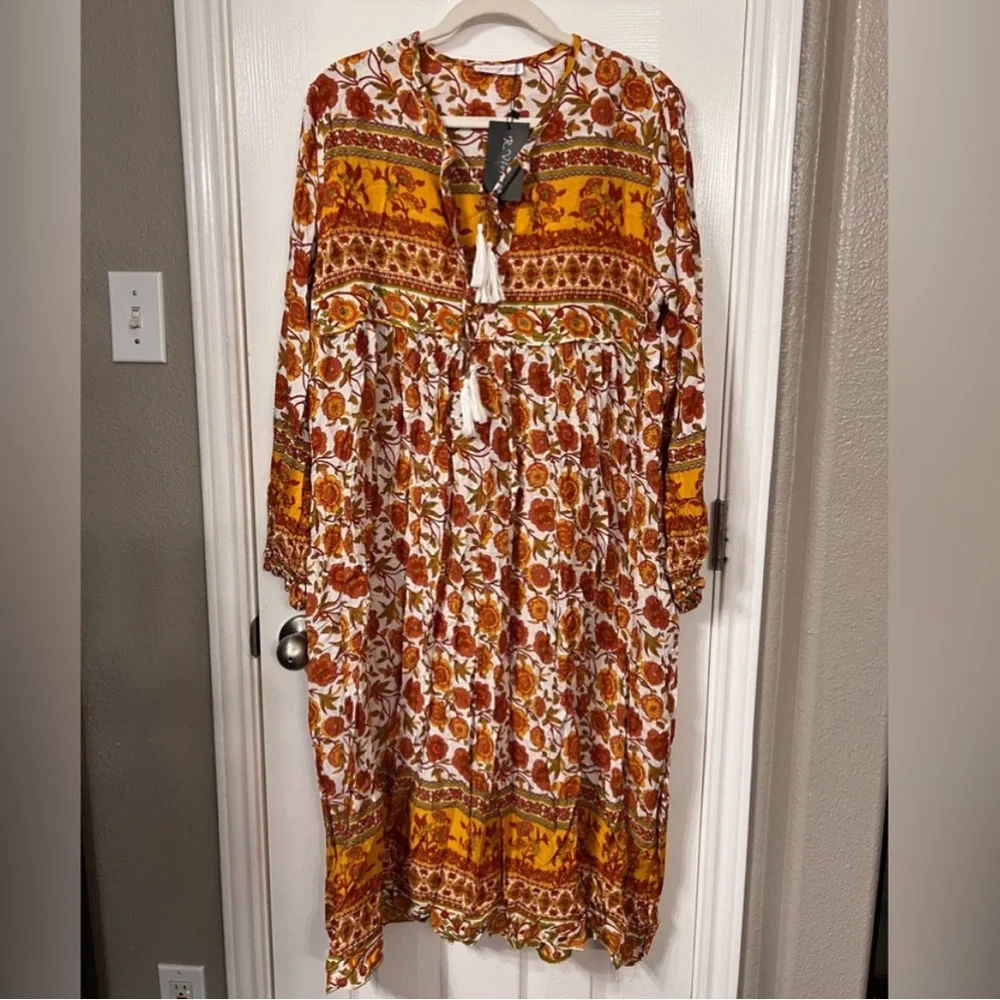 Floral Yellow Maxi Dress - Picture 4 of 7